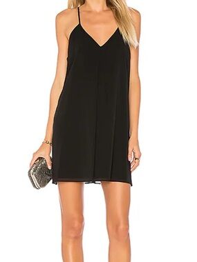 Alice + Olivia Black Spaghetti Strap V-Neck Slip Dress Top - S